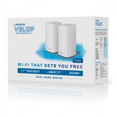 Linksys Velop Dual Band AC2400 Intelligent Mesh WiFi Router Replacement System | 2 Pack | Coverage up to 3,000 Sq Ft